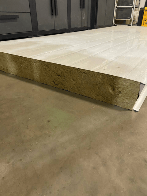 “8ft insulated sandwich steel panel with rock wool core”

“Close-up of fire-rated steel panel insulation surface”