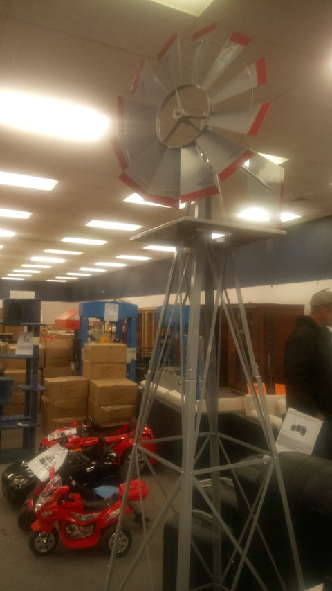 New 8 FT Steel Garden Windmill – Decorative Metal Yard Spinner for Wind Speed & Direction Monitoring 8FTWM - with | Sold by Uncle Wiener's Wholesale