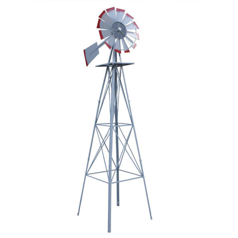 New 8 FT Steel Garden Windmill – Decorative Metal Yard Spinner for Wind Speed & Direction Monitoring 8FTWM - with | Sold by Uncle Wiener's Wholesale