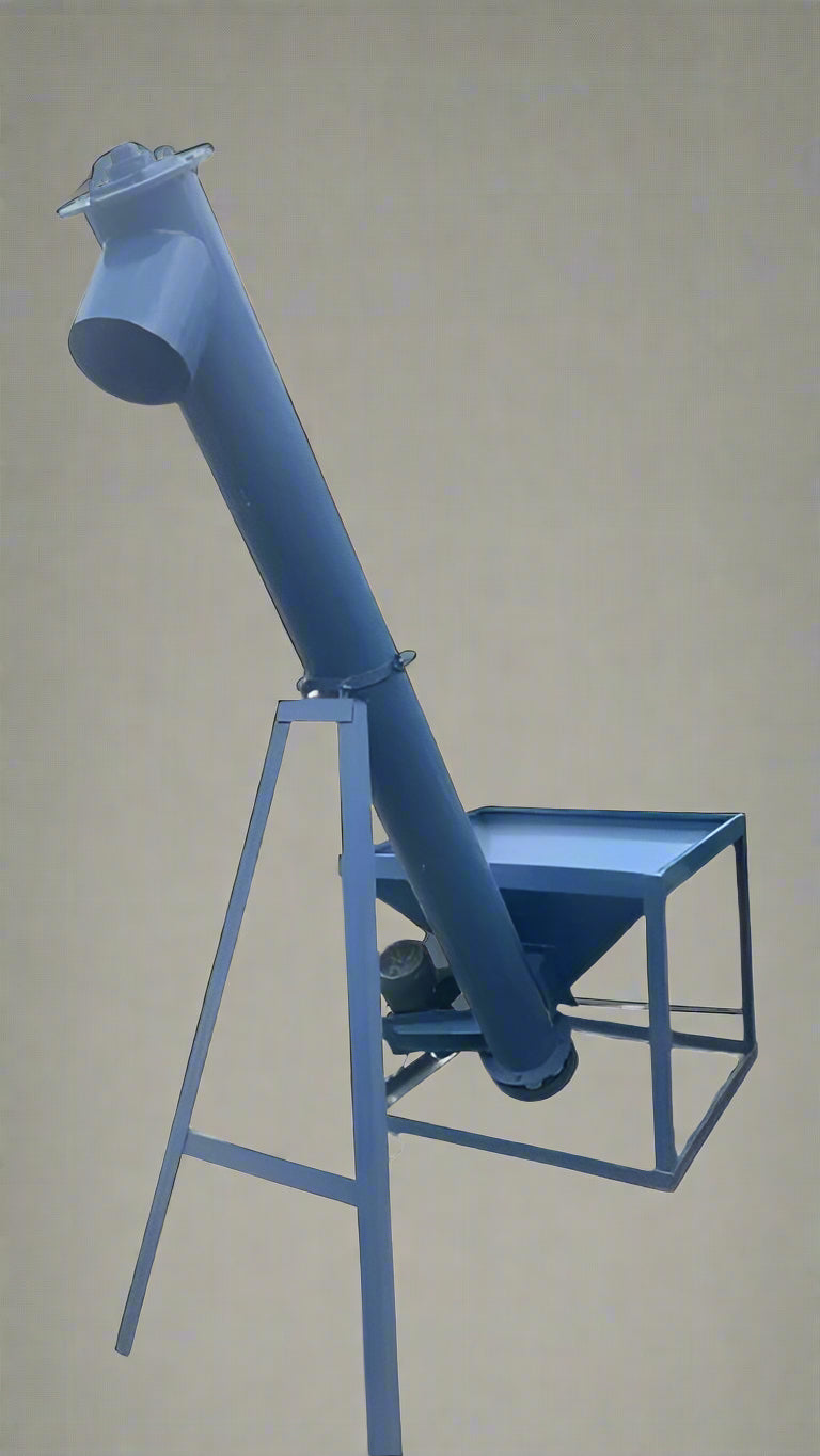 8-foot screw conveyor system side view

Carbon steel auger conveyor with motor

Heavy-duty industrial transfer equipment