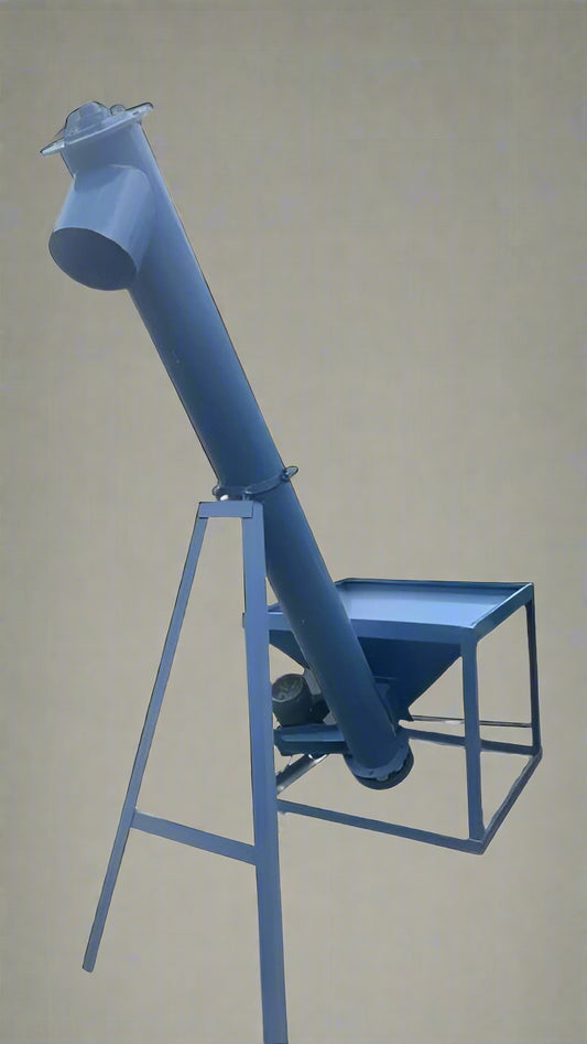 8-foot screw conveyor system side view

Carbon steel auger conveyor with motor

Heavy-duty industrial transfer equipment