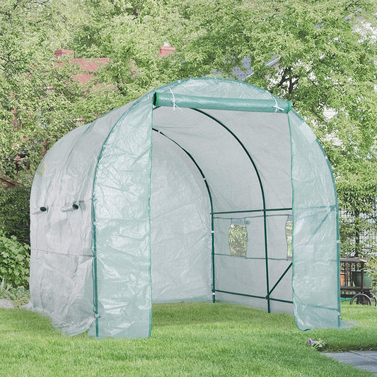 New 8 Ft Walk - In Tunnel Greenhouse Garden with Steel Frame – 552021 - with | Sold by Uncle Wiener's Wholesale