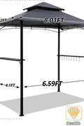 New 8 ft x 5 ft Grill Gazebo BBQ Canopy with LED Lights & Side Shelves | SKU: S1248 - with | Sold by Uncle Wiener's Wholesale