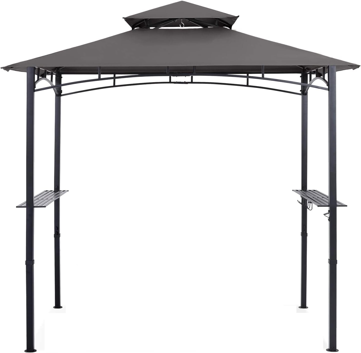 New 8 ft x 5 ft Grill Gazebo BBQ Canopy with LED Lights & Side Shelves | SKU: S1248 - with | Sold by Uncle Wiener's Wholesale