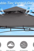 New 8 ft x 5 ft Grill Gazebo BBQ Canopy with LED Lights & Side Shelves | SKU: S1248 - with | Sold by Uncle Wiener's Wholesale