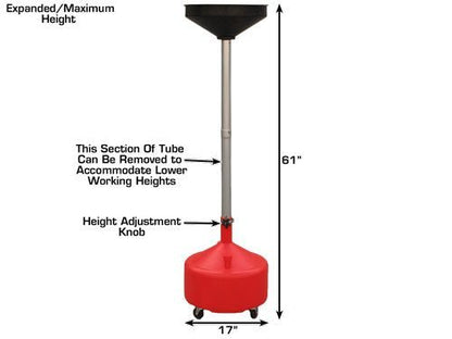 New 8 - Gallon Portable Waste Oil Drain – Mobile Oil Drain Tank for Auto Shops & Garages S1096 - with | Sold by Uncle Wiener's Wholesale