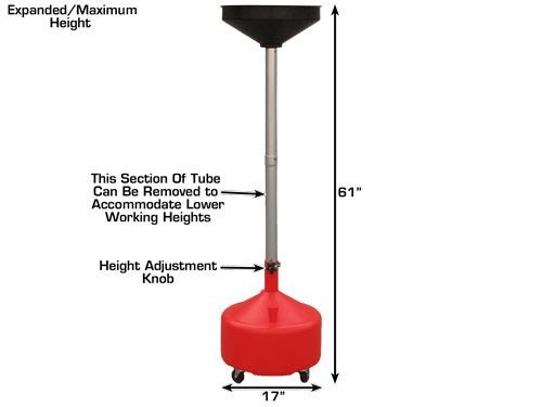 New 8 - Gallon Portable Waste Oil Drain – Mobile Oil Drain Tank for Auto Shops & Garages S1096 - with | Sold by Uncle Wiener's Wholesale