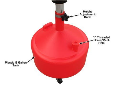 New 8 - Gallon Portable Waste Oil Drain – Mobile Oil Drain Tank for Auto Shops & Garages S1096 - with | Sold by Uncle Wiener's Wholesale