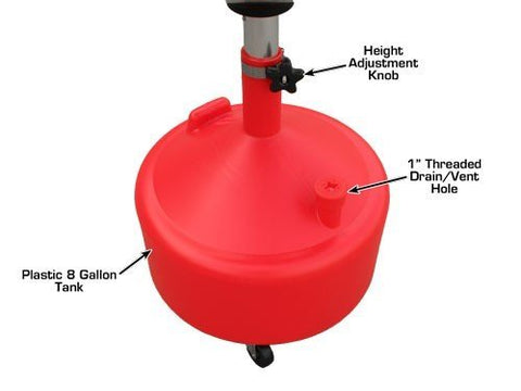 New 8 - Gallon Portable Waste Oil Drain – Mobile Oil Drain Tank for Auto Shops & Garages S1096 - with | Sold by Uncle Wiener's Wholesale