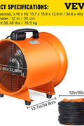 8-inch high velocity ventilation blower with flexible PVC duct
Industrial orange exhaust fan with 2800 RPM motor
Portable ducted ventilation fan for workshops and tunnels
2295 CFM heavy-duty blower with steel housing