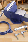 8-Inch Heavy-Duty Bench Vise with Swivel Base and Cast Steel Body
Industrial Strength Bench Vise for Woodworking and Metal Clamping
Blue Cast Steel Bench Vise Mounted on Workbench
Precision Serrated Jaws on Heavy-Duty Bench Vise
360-Degree Rotating Swivel Base Bench Vise in Workshop