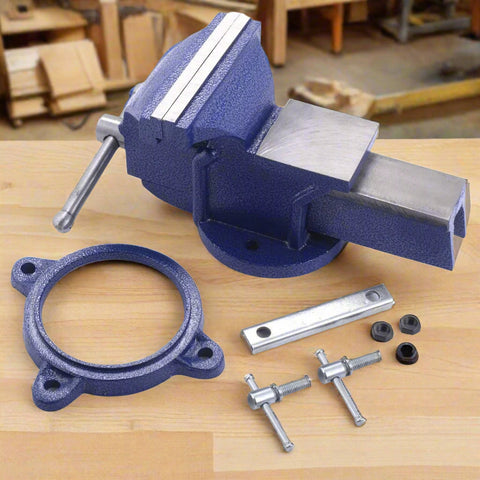 8-Inch Heavy-Duty Bench Vise with Swivel Base and Cast Steel Body
Industrial Strength Bench Vise for Woodworking and Metal Clamping
Blue Cast Steel Bench Vise Mounted on Workbench
Precision Serrated Jaws on Heavy-Duty Bench Vise
360-Degree Rotating Swivel Base Bench Vise in Workshop