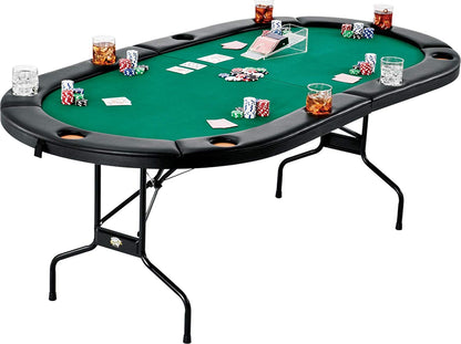 New 8 Person 6FT Folding Poker Table – Card Game Table for Home & Casino Night PKT202S - with | Sold by Uncle Wiener's Wholesale
