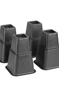 New 8 - Piece Black Bed Risers – Adjustable to 3", 5", or 8" Height | SKU: S3031 - with | Sold by Uncle Wiener's Wholesale