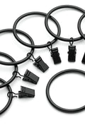 New 8 - Piece Black Curtain Rings with Clips – Metal Drapery Hooks for Easy Hanging - with | Sold by Uncle Wiener's Wholesale