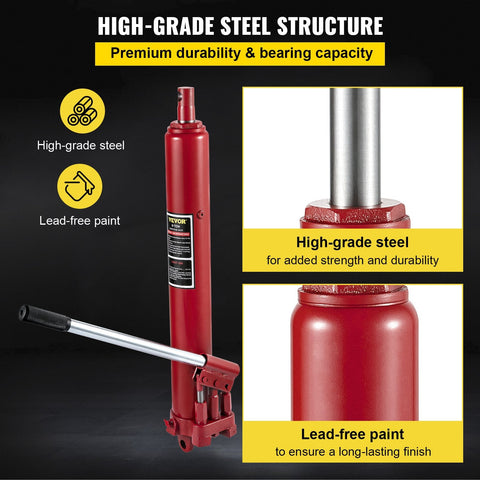8-Ton Long Ram Hydraulic Jack – Full Side View in Red
Hydraulic Long Ram Jack – Pump Handle and Cylinder Detail
Heavy-Duty 8 Ton Jack – Top Cap and Piston Close-Up
Red Steel Long Ram Jack – Mounted on Engine Hoist Setup
Shop Crane Hydraulic Jack – Long Stroke Adjustment View