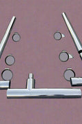 "8 inch chrome miter cut exhaust stacks for Peterbilt 379"
"Complete chrome stack kit for Peterbilt 378"
"8x10 exhaust stack with cab brackets and elbows"
"Truck chrome exhaust system with T-pipe and brackets"

