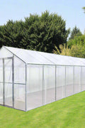 8x13 walk-in PVC greenhouse with metal frame
Greenhouse with dual doors and mesh vents
Side view of 8x26 heavy-duty greenhouse
Gardening shelter for vegetables and herbs