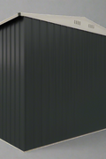 "8x6 FT gray metal tool shed with sloped roof and double doors"

"Interior view of compact galvanized steel storage shed"

"Backyard outdoor storage shed 8x6 FT with secure access"

"Durable sloped roof shed for tools, bikes, and garden gear"