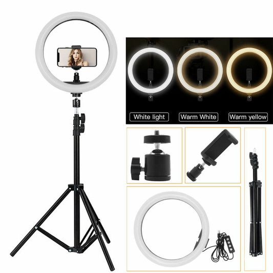 New 82" Portable LED Selfie Ring Light with Tripod & Phone Holder – USB Powered | SKU: CL19 - with | Sold by Uncle Wiener's Wholesale