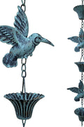New 8.5FT Metal Rain Chain with Hummingbird Cups – Decorative Garden Water FeatureS1286 - with | Sold by Uncle Wiener's Wholesale