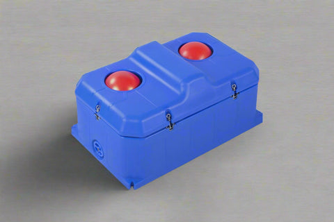85L insulated heated livestock water tank with red caps
Winter-ready blue heated water tank with controller
Smart controller for livestock water heating system
Durable animal water tank for freezing temperatures