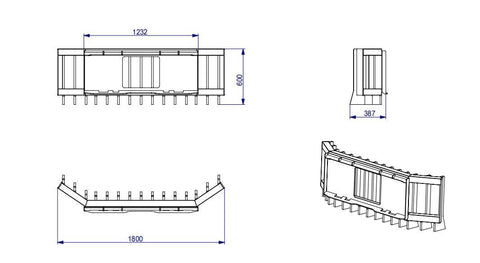 87 Inch Skid Steer Push Rake with Side Wings
Heavy-Duty Skid Steer Rake Blade for Land Clearing
Spaced Tine Rake Blade Attachment
Skid Steer Rake Blade Side View
Front View of Brush Rake Blade Attachment
