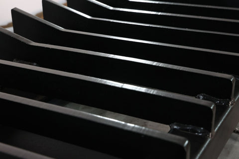 87 Inch Skid Steer Push Rake with Side Wings
Heavy-Duty Skid Steer Rake Blade for Land Clearing
Spaced Tine Rake Blade Attachment
Skid Steer Rake Blade Side View
Front View of Brush Rake Blade Attachment