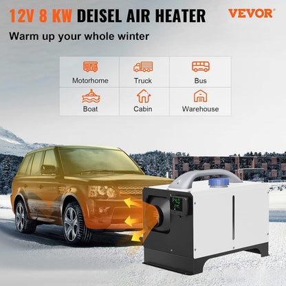 New 8KW Diesel Air Heater 12V with LCD & Remote – Compact All - in - One Heater Unit AH08121S - with | Sold by Uncle Wiener's Wholesale