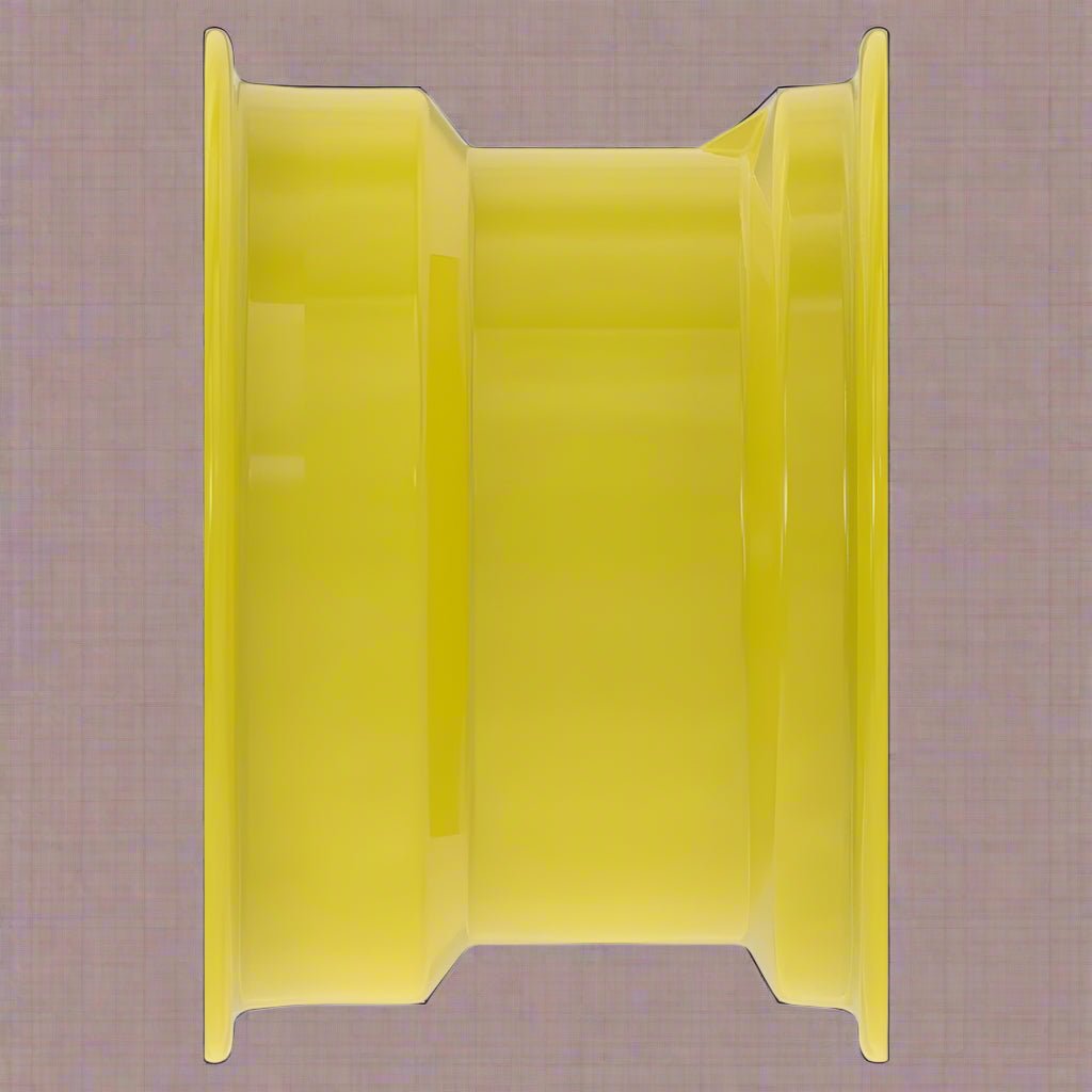 “8x15 JD Yellow AG Rim with 6 bolt holes”

“Heavy-duty tractor implement rim in Off-White”

“Tractor wheel rim compatible with 11L-15 and 9.5L-15 tires”

“Side angle view of farm equipment 8-bolt rim”

“Steel agricultural rim in John Deere yellow”