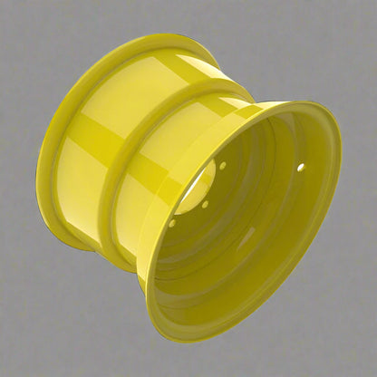 “8x15 JD Yellow AG Rim with 6 bolt holes”

“Heavy-duty tractor implement rim in Off-White”

“Tractor wheel rim compatible with 11L-15 and 9.5L-15 tires”

“Side angle view of farm equipment 8-bolt rim”

“Steel agricultural rim in John Deere yellow”