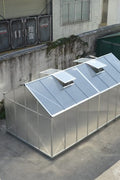 All-Weather Polycarbonate Greenhouse – 8x6, 8x10, 8x16 FT Outdoor Aluminum Frame Greenhouse with Sliding Doors and Roof Vents