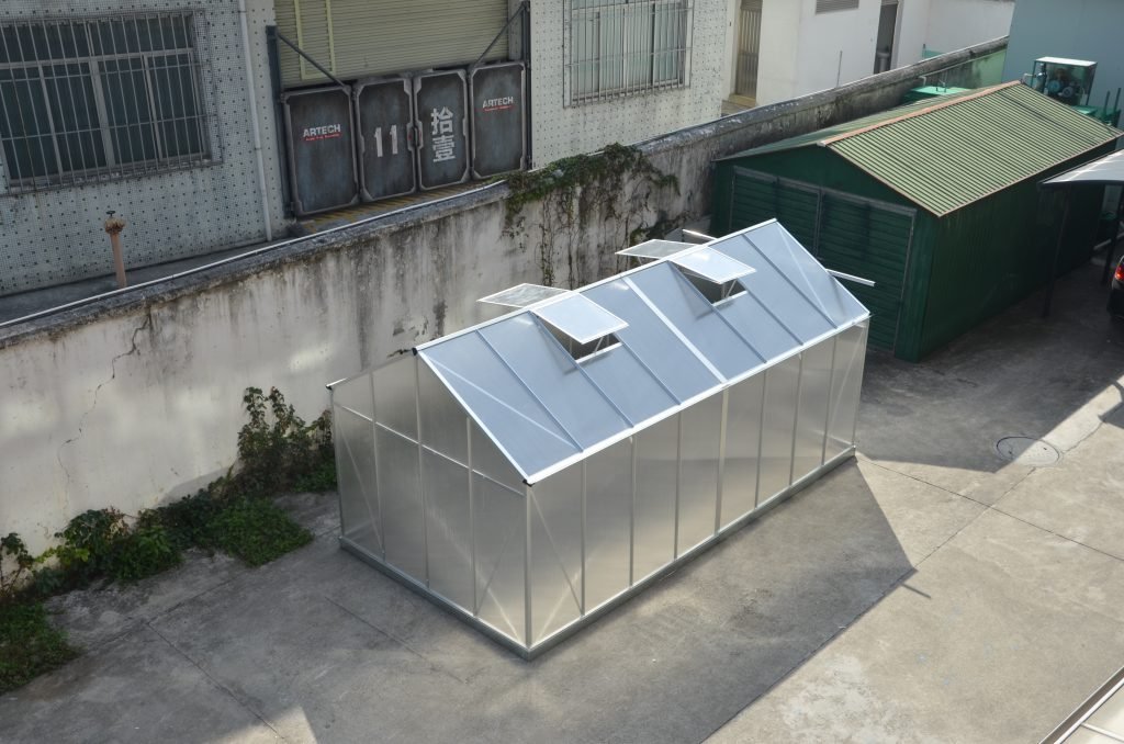 All-Weather Polycarbonate Greenhouse – 8x6, 8x10, 8x16 FT Outdoor Aluminum Frame Greenhouse with Sliding Doors and Roof Vents