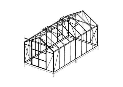 All-Weather Polycarbonate Greenhouse – 8x6, 8x10, 8x16 FT Outdoor Aluminum Frame Greenhouse with Sliding Doors and Roof Vents