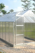 All-Weather Polycarbonate Greenhouse – 8x6, 8x10, 8x16 FT Outdoor Aluminum Frame Greenhouse with Sliding Doors and Roof Vents