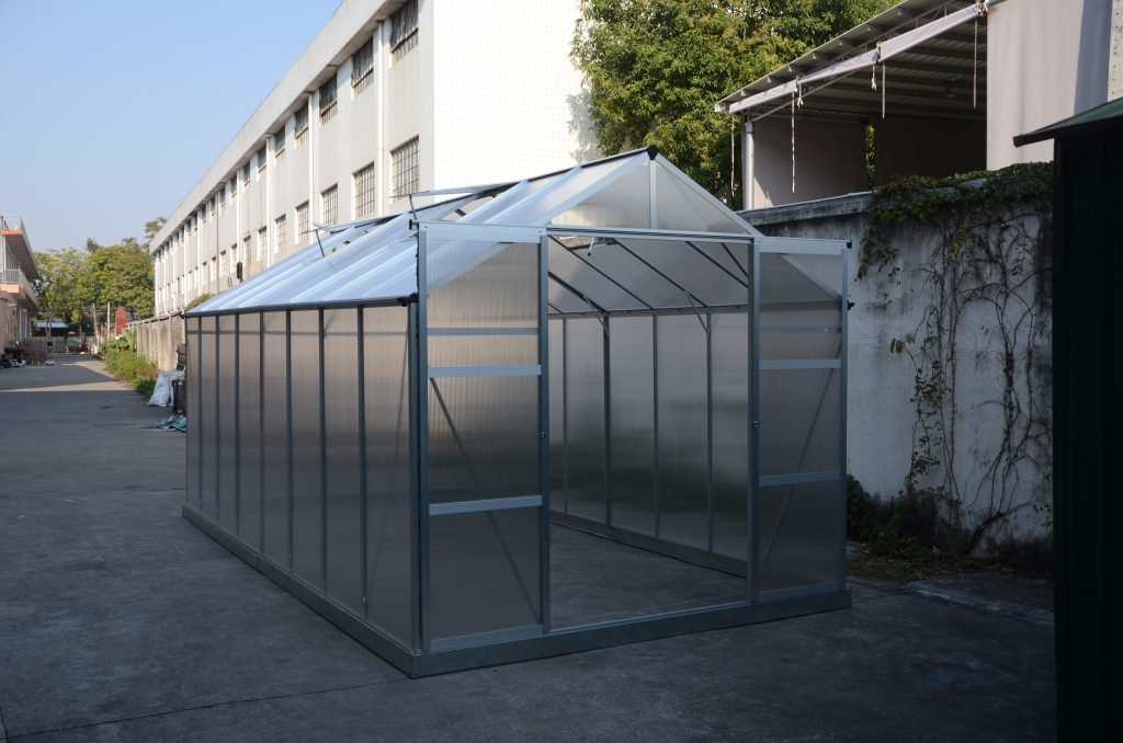 All-Weather Polycarbonate Greenhouse – 8x6, 8x10, 8x16 FT Outdoor Aluminum Frame Greenhouse with Sliding Doors and Roof Vents