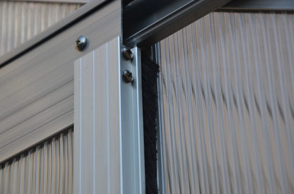 All-Weather Polycarbonate Greenhouse – 8x6, 8x10, 8x16 FT Outdoor Aluminum Frame Greenhouse with Sliding Doors and Roof Vents