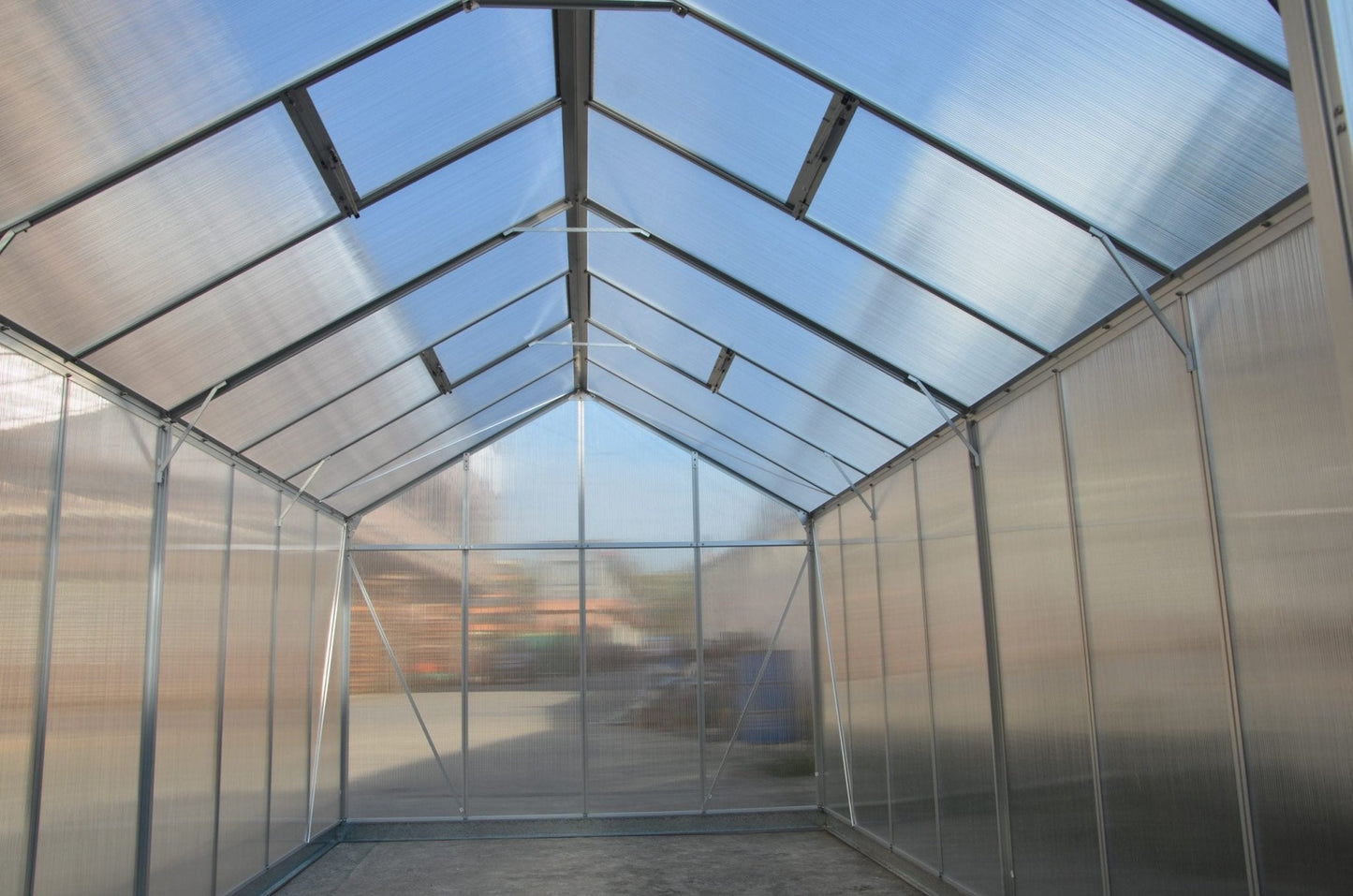 All-Weather Polycarbonate Greenhouse – 8x6, 8x10, 8x16 FT Outdoor Aluminum Frame Greenhouse with Sliding Doors and Roof Vents