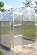 All-Weather Polycarbonate Greenhouse – 8x6, 8x10, 8x16 FT Outdoor Aluminum Frame Greenhouse with Sliding Doors and Roof Vents