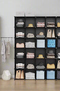 9-Cube Stackable Closet Organizer – Modular Black Storage Shelves for Clothes, Shoes, Bins, and Household Items