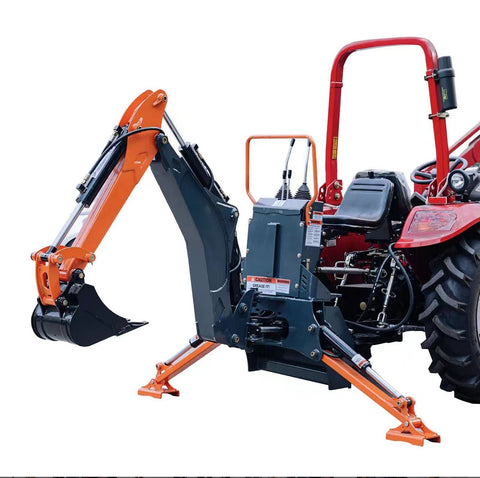 9 FT 3-Point Hitch Backhoe Attachment with Hydraulic Thumb for Tractors – Model 223415