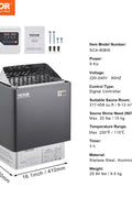 9kW Electric Sauna Heater wall-mounted design with external controller
High-efficiency sauna heater for 220V with stainless steel elements
Digital external controller for sauna temperature and timer settings
Wall-mounted sauna heating system installed in home spa
Compact electric sauna heater with 9kW power output and heat-resistant housing