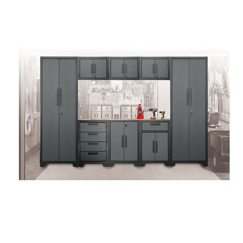 Red 9-Piece Garage Tool Cabinet Set – Full Front View

Gray 9-Piece Workbench & Cabinet System – Side View

Blue 9-Piece Tool Storage System – Modular Layout

Green Garage Workbench Set – Heavy-Duty Steel

Orange 9-Component Garage Cabinet Setup