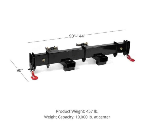 90″ 12 FT ADJUSTABLE FORKLIFT SPREADER BEAM - with | Sold by Uncle Wiener's Wholesale