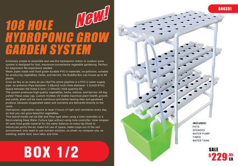 New 90 - Hole Hydroponic Grow Garden System – Efficient Indoor Plant Growing Kit 844351 - with | Sold by Uncle Wiener's Wholesale