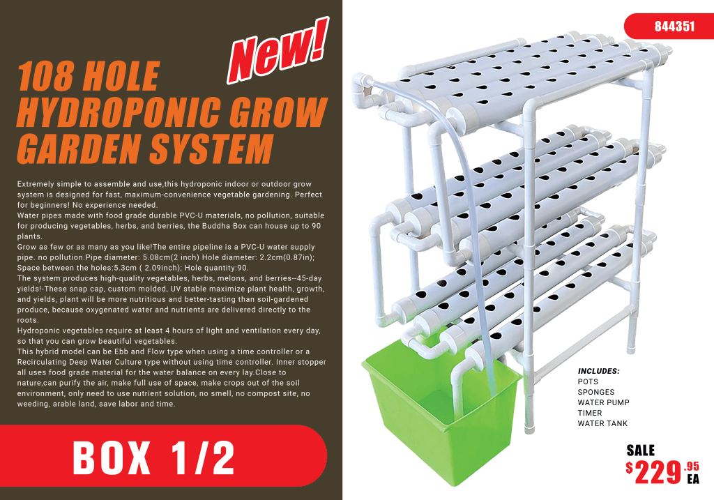 New 90 - Hole Hydroponic Grow Garden System – Efficient Indoor Plant Growing Kit 844351 - with | Sold by Uncle Wiener's Wholesale