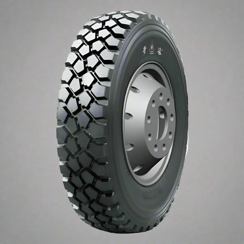 Side view of 9.00R16 military tire with YS20 tread

Tread pattern close-up of YS20 all-terrain tire

255/100R16 tire for 16-inch rim – front angle

8PR radial off-road tire for military and expedition use