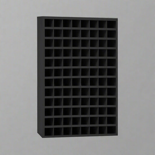 Steel bolt bin cabinet with 96 compartments – black

Red bolt organizer cabinet – front view

Side-by-side metal bin cabinets for hardware storage

Open hardware parts bins mounted on workshop wall

Heavy-duty steel bin rack for bolts and fasteners