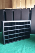 Steel bolt bin cabinet with 96 compartments – black

Red bolt organizer cabinet – front view

Side-by-side metal bin cabinets for hardware storage

Open hardware parts bins mounted on workshop wall

Heavy-duty steel bin rack for bolts and fasteners