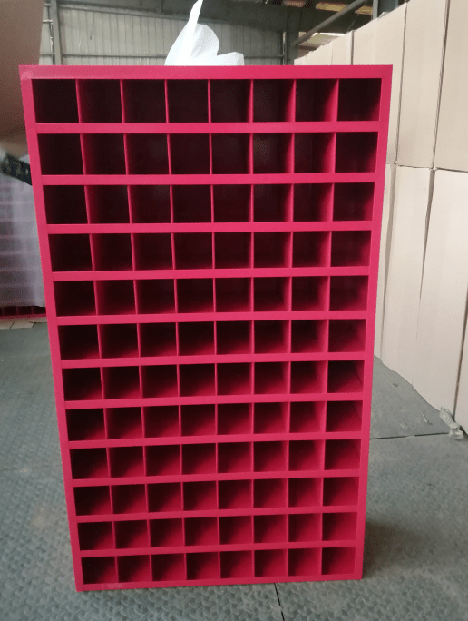 Steel bolt bin cabinet with 96 compartments – black

Red bolt organizer cabinet – front view

Side-by-side metal bin cabinets for hardware storage

Open hardware parts bins mounted on workshop wall

Heavy-duty steel bin rack for bolts and fasteners